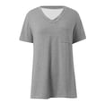 thumbnail image 5 of T Shirts for Women Summer Casual Relaxed Fit Short Sleeve V Neck Basic Plain Tshirts Work Shirt Womens Tees, 5 of 6