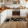 thumbnail image 5 of Sm:)e Black White Pumpkin Maple Leaf Linen Fall Kitchen Rugs and Mats, 17x29Inch and 17x47 Inch, Non Slip Mat for Porch Patio Hallway, 5 of 6
