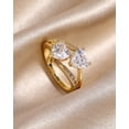 thumbnail image 4 of 14k Yellow Gold Plated Cubic Zirconia Heart Decor Wedding Engagement Ring for Women, 4 of 4
