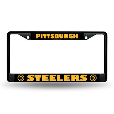 License Plate Frame - Car Truck SUV - Black Metal - NFL - Pittsburgh Steelers