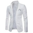 thumbnail image 2 of hopeusnice Men's Blazer Suit Jacket Slim Fit One Button Solid Business Party Wedding Prom Tuxedo White XXXXL, 2 of 3