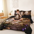 thumbnail image 3 of Metsweet Magic Dragon Twin Bedding 7-Piece, Vintage Library Bedding Comforter Set, White Pink Gold,Black Reversible, 3 of 6