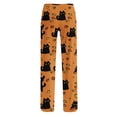 thumbnail image 4 of BFRGSIJ Women's Halloween Pajama Pants Baggy Wide Leg Drawstring Sleep Pants with Pockets Casual Loungewear Sleep Bottoms S, 4 of 6