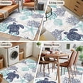 thumbnail image 5 of 3'x5' Area Rugs, Teal Blue Coastal Indoor Outdoor Area Rug for Living Room Bedroom, Sea Turtle Nautical Coral Summer Beach Washable Bathroom Rugs Kitchen Floor Carpet Mats Home Decor Aesthetic, 5 of 8
