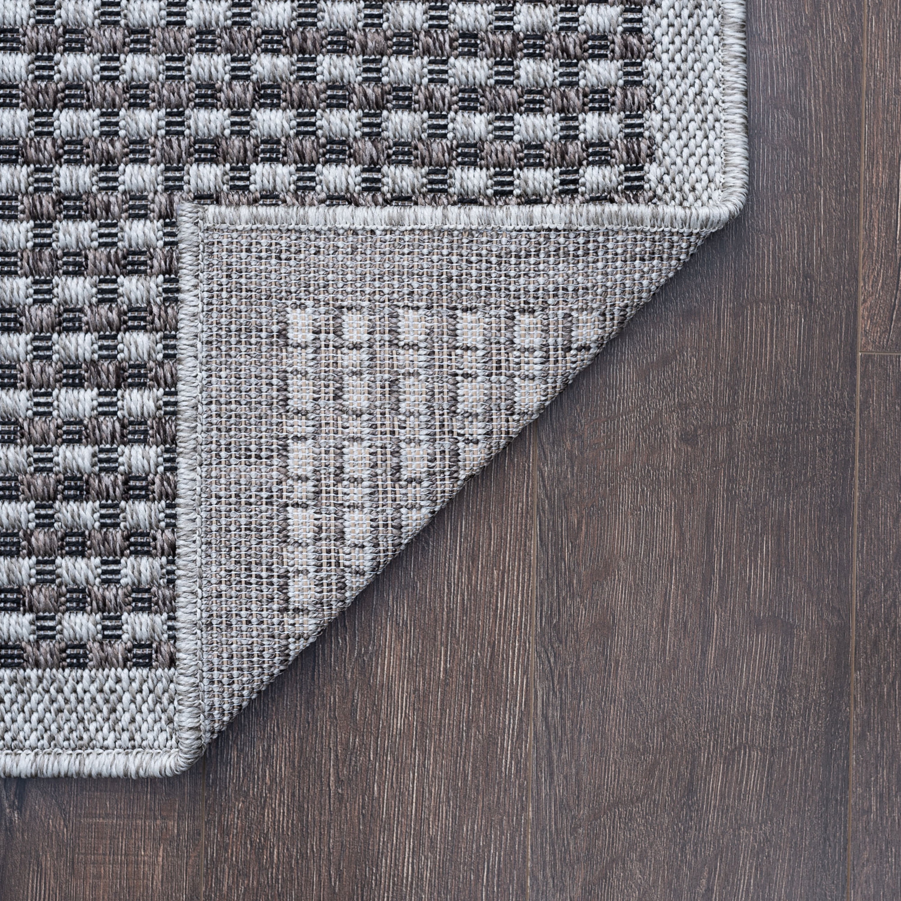 8x10 Water Resistant, Large Indoor Outdoor Rugs for Patios, Front Door Entry, Entryway, Deck, Porch, Balcony | Outside Area Rug for Patio | Light Gray, Basketweave | Size: 7'10'' x 10'2''