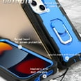 thumbnail image 4 of Dteck for iPhone 11 Case with Ring Holder Kickstand, Heavy Duty Full Body Shockproof Hybrid Bumper Silicone Hard Back Cover for iPhone 11,Black+Blue, 4 of 5