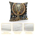 thumbnail image 4 of Nawypu  Boho Art Throw Pillow Cushion Cover, Occult Sun Waves Night and Day Mushrooms Moon Skull Secrets of World, Decorative Square Accent Pillow Case, Blue Violet Pale Brown, 4 of 5