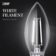 thumbnail image 6 of Feit White B10 E26 (Medium) Filament LED Bulb Daylight 40 Watt Equivalence 2 pk, 6 of 8