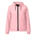 thumbnail image 2 of Cethrio Girls Waterproof Jackets, Zip up Lightweight Outdoor Long Sleeve Girls Windbreakers Pink Size 9-10 T, 2 of 7