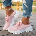 thumbnail image 4 of Womens Orthopedic Sneakers Comfortable Mesh Lace up Sports Shoes Breathable Wedge Platform Casual Walking Shoes Lightweight Arch Support Anti-Slip Sneakers for Outdoor Running Gym(Pink, 7.5), 4 of 4