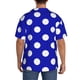 thumbnail image 3 of Balery Blue And White Polka Dot Camisa Casual de Manga Corta con Botones para Hombre, Texturizada, Estilo Cubano, para Playa, Verano-XX-Large, 3 of 5
