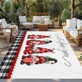 thumbnail image 2 of Valentine's Day Outdoor Rug for Patio/Deck/Porch, Non-Slip Large Area Rug 5 x 7 Ft, Red Gnomes Love Heart Polka Dots Black Plaid Indoor Outdoor Rugs Washable Area Rugs, Camping Rug Carpet Runner, 2 of 8