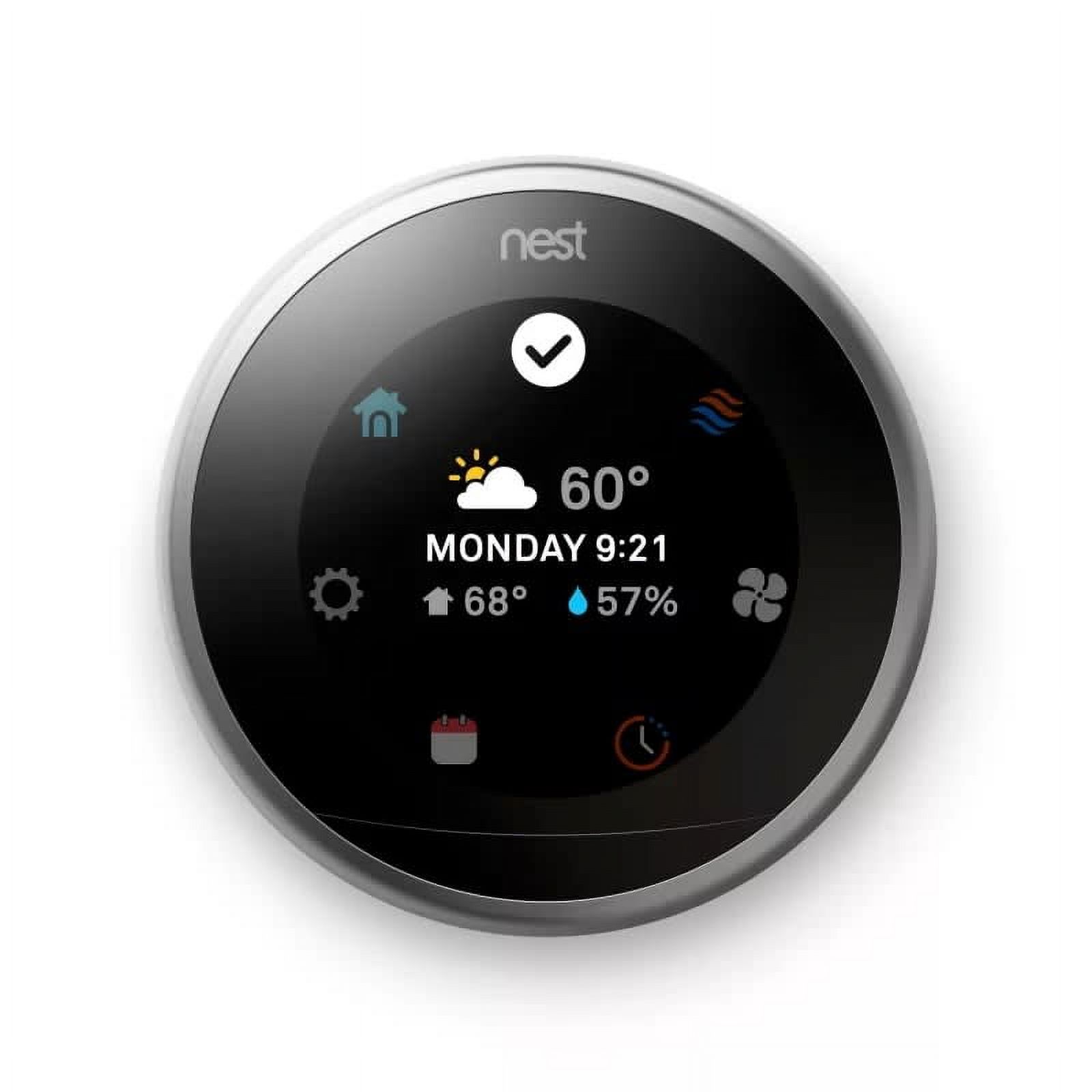 Google Nest 3rd Gen. Thermostat (Stainless Steel) - image 2 of 4