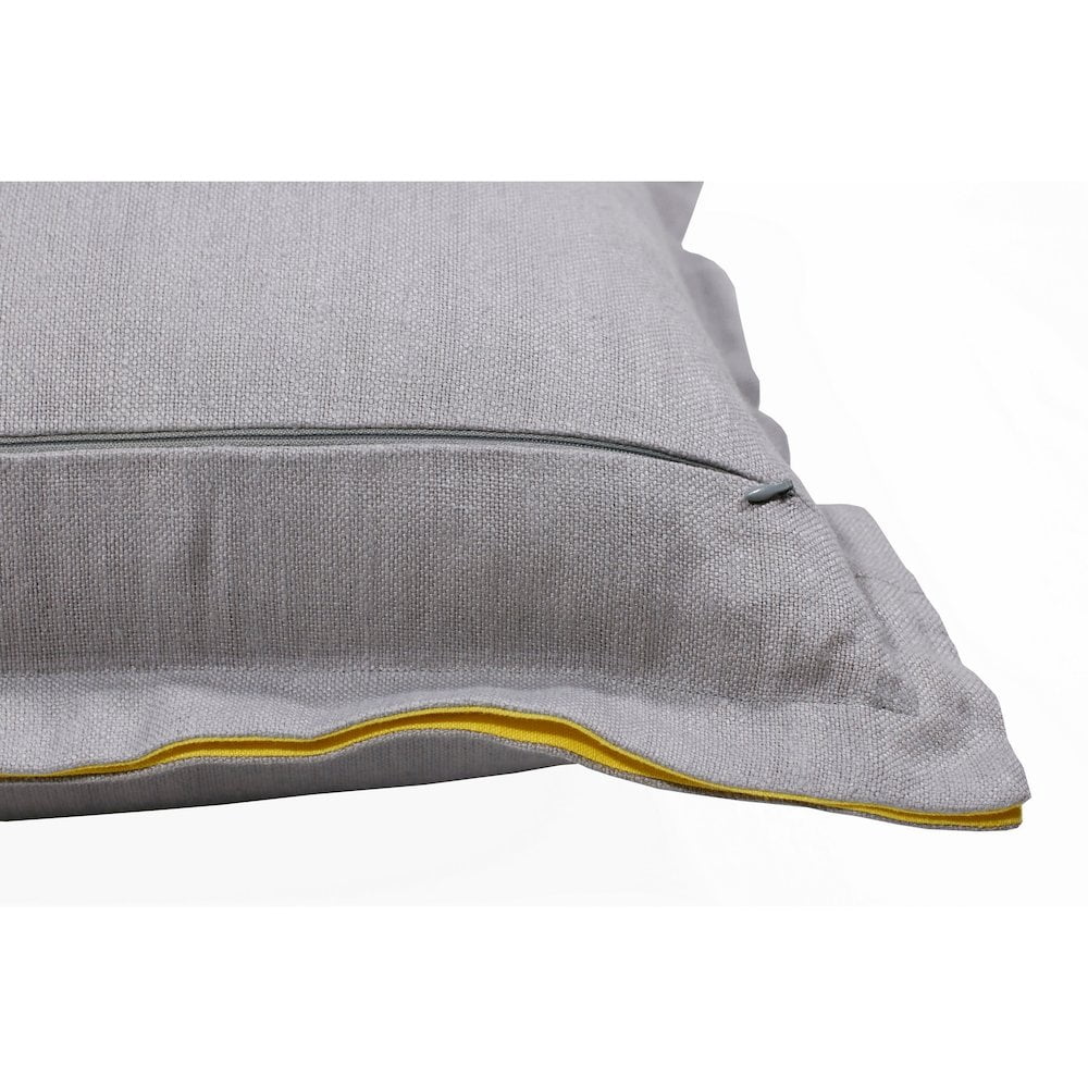 LR Home Estate Linen Poly Filled Pillow in Gray/Yellow, 20" x 20"