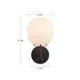 thumbnail image 4 of Alora Lighting Wv579107 Cherise 12" Tall Bathroom Sconce - Matte Black / Glossy Ribbed, 4 of 7