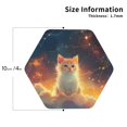 thumbnail image 2 of KLL Drink Coasters Set Hexagon of 4,PU Leather Absorbent Coasters Set Decorative Coffee Cup Coasters Housewarming Gift for Home Decor-Starry Sky Constellation Cat, 2 of 5