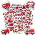 thumbnail image 5 of 35pcs Cartoon Fire Truck Stickers Kids Stickers Vehicle Stickers for Laptop Phone Suitcase, 5 of 9