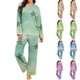 thumbnail image 3 of YanHoo Womens Pajama Sets Stars Printed V Neck Long Sleeve Pjs Lounge Set Soft Comfy Sleepwear Loungewear, 3 of 8