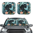 thumbnail image 2 of Salouo Black Panther Floral Illustration Pattern Car Windshield Sun Shade Foldable | Front Windshield Shade for Sun, Heat and UV Rays | Interior Sun Protection-Large, 2 of 6