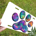 thumbnail image 5 of 1 Pcs 2D Flat License Plate Covers & Frames, Colorful Pet Paw For Decorative Front, Waterproof For Decoration Aluminum License Plate Covers & Frames Cover For Men Women, 12" X 6", 5 of 6