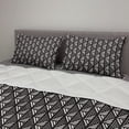 thumbnail image 2 of Lattice Comforter & Sham Bedding Set, Vertical Borders with Short Lines and Triangle Arrow Chevron Shapes, 3 pcs Duvet Set Microfiber Filling Quilt, 5 Sizes, Charcoal Grey Eggshell, by Ambesonne, 2 of 4