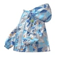 thumbnail image 4 of Boys Girls Printed Rain Jackets Lightweight Waterproof Hooded Raincoats Windbreakers for Kids 4-14 Years, 4 of 7