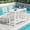 White, variant on SERWALL 41" Outdoor Bar Table, HDPE All Weather Adirondack Outdoor Bar Height Table, Navy