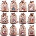 thumbnail image 2 of 5 unids/lote bolsas de Yute Natural de Navidad 10x14 13x18cm bolsa de regalo de dulces de Navidad bolsas con cordón bonita pulsera bolsas de embalaje de joyería, 2 of 3