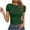 Army Green, variant on Uaswgudfs Women's Solid Color Fitted Crew Neck Short Sleeve Blouse - Soft Basic Cotton Tee Tops for Casual Wear