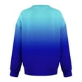 thumbnail image 5 of ZQGJB Fall Ombre Sweatshirts for Women Lightweight Casual Tie Dye Gradient Print Long Sleeve V Neck Pullover Tops Fashion 2025 Outfit Sweatshirt with Kangaroo Pockets Blue S, 5 of 6