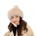 thumbnail image 2 of YM YOUMU Women Pom Pom Bobble Hat Beanie Faux Fur Winter Warm Russian Cossack Ski Cap, 2 of 2
