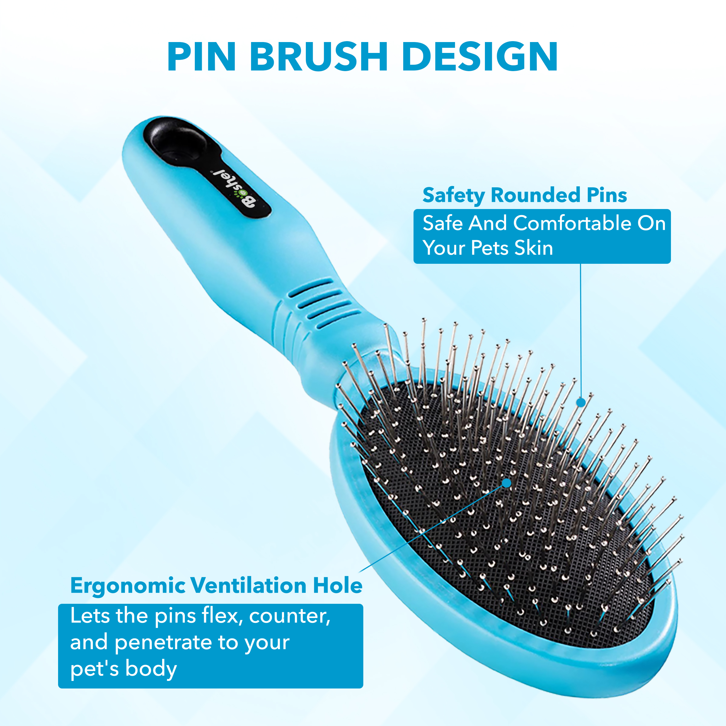 BOSHEL 2-in-1 Dog Grooming Pin Brush photo 7