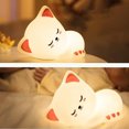 thumbnail image 4 of Silicone Night Light Children's Bedside Lamp - Sleepy Cat Remote Control Model, 4 of 7