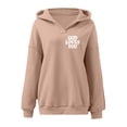 thumbnail image 5 of Hoodies for Women Pullover Winter Loose Fit Hooded Long Sleeve Dolman Off the Shoulder Hoody Graphic Hoodie Cotton Sweatshirts(Khaki,S), 5 of 6