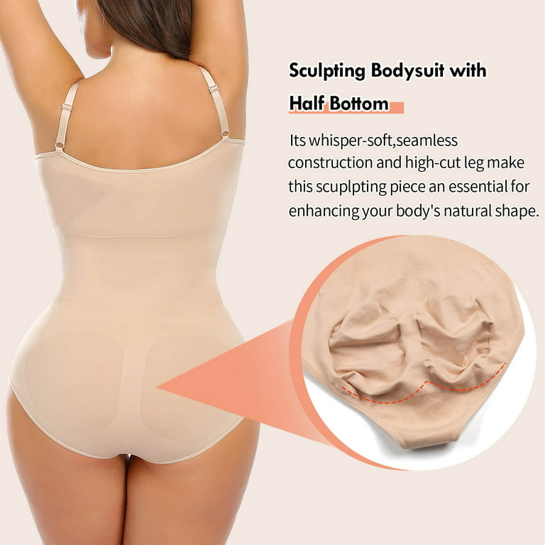 MANIFIQUE Low Back Bodysuit for Women Tummy Control Shapewear Seamless  Sculpting Thong Body Shaper 