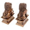 thumbnail image 4 of Chinese Lion Statue Pair Auspicious Animal Statue Home Table Decor Bronze S, 4 of 6
