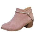 thumbnail image 3 of Taqqpue Women's Boots, Women's Fashionable And Casual Versatile Cool Solid Color Heel Rhinestone Eye-Catching Fall And Winter Style Comfortable Low Heel Thick Heel Short Boots for Women, 3 of 8