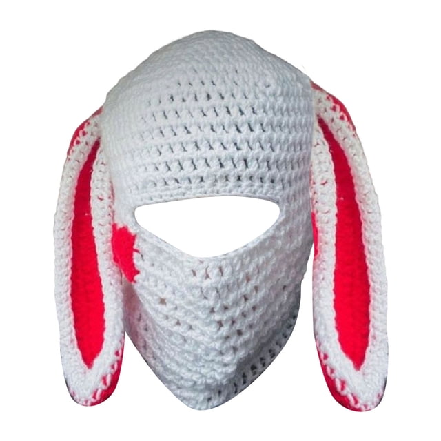 Winter Warm Knit Hoodwith Rabbit Ears for Adults Suitable for Seasonal Outdoor Activities and Everyday Comfort