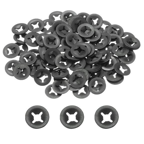 120 Packs Internal Tooth Star Lock Washers M2 Push on Retaining Clips, 65Mn Steel Starlock Push Nuts