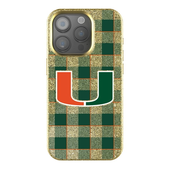 Keyscaper Miami Hurricanes Plaid Bling iPhone Case
