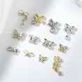 thumbnail image 3 of dianhelloya 10Pcs Sparkling Rhinestones Nail Charms Three-dimensional Bowknot Alloy DIY Accessories, 3 of 7