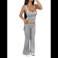 thumbnail image 1 of Conjuntos de 2 Piezas para Mujer, Conjuntos de Estar por Casa, Camisetas Sin Mangas, Pantalones Anchos y Chándales Flor Gris XL, 1 of 7