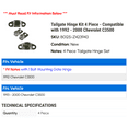thumbnail image 2 of Tailgate Hinge Kit 4 Piece - Compatible with 1992 - 2000 Chevy C3500 1993 1994 1995 1996 1997 1998 1999, 2 of 2