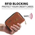 thumbnail image 2 of PU Leather Zipper Card Case Credit Card Holder Small Wallets Terracotta Tones Feather, 2 of 7