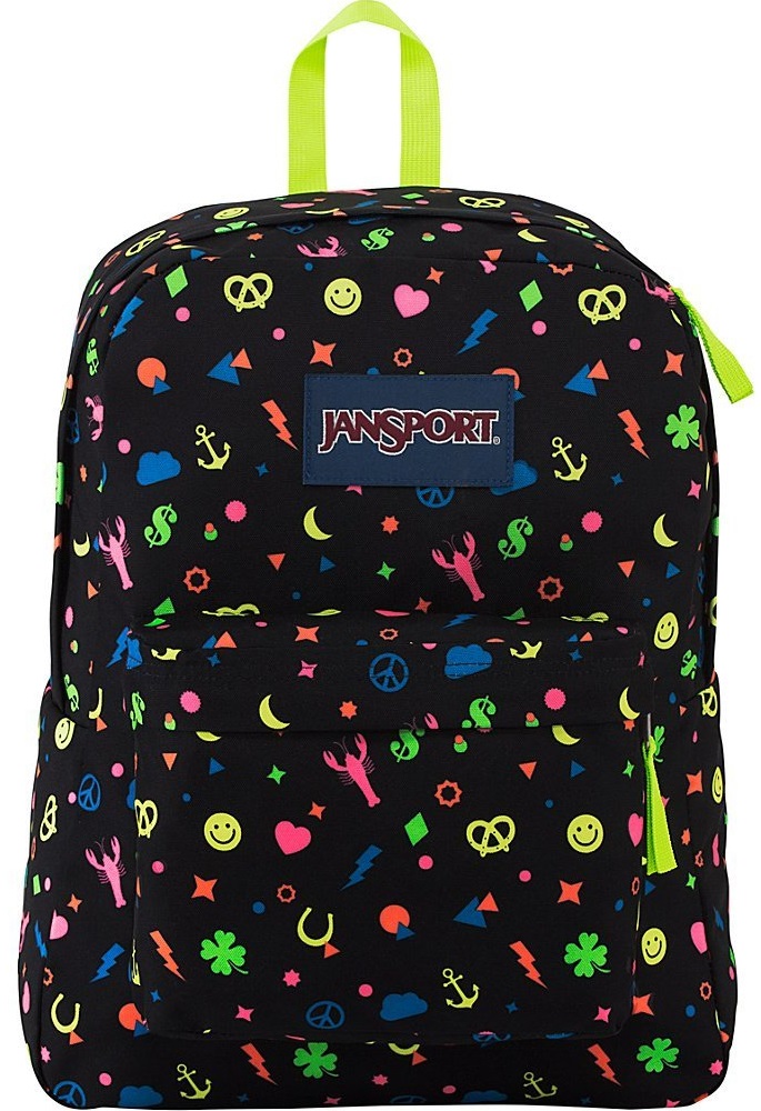 neon green jansport backpack