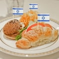 thumbnail image 5 of 300 piezas de palillo de dientes con bandera israelí, bandera israelí, pequeña mini pegatina para cupcakes israelí, decoración de frutas para cócteles de fiesta campestre, 5 of 5