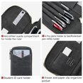 thumbnail image 6 of Hiram Genuine Leather Pencil Case with 4 Slots, Handmade Multifunctional Zipper Fountain Pen Bag, Student Stationery Pen Box (Gray), 6 of 9