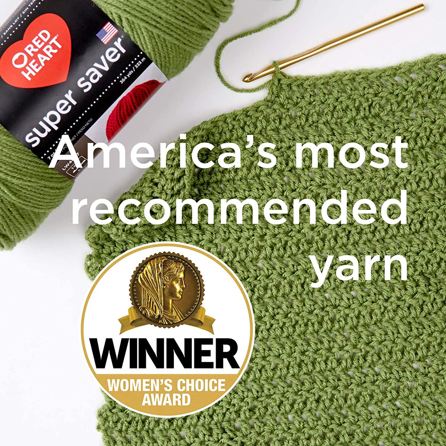 Red Heart Super Saver Light Gray Yarn - 3 Pack of 198g/7oz - Acrylic - 4 Medium (Worsted) - 364 Yards - Knitting/Crochet