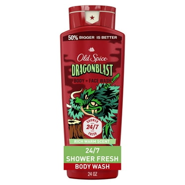 Old Spice Body Wash for Men, Dragonblast Scent, Long Lasting Lather, 24 fl oz