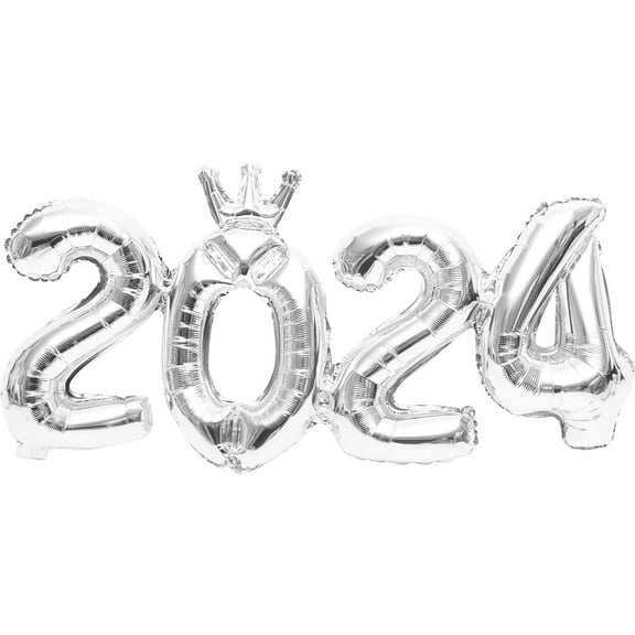 SASABAXI Jumbo Number Balloons Silver Graduation 1 Set 39X18X0.02In